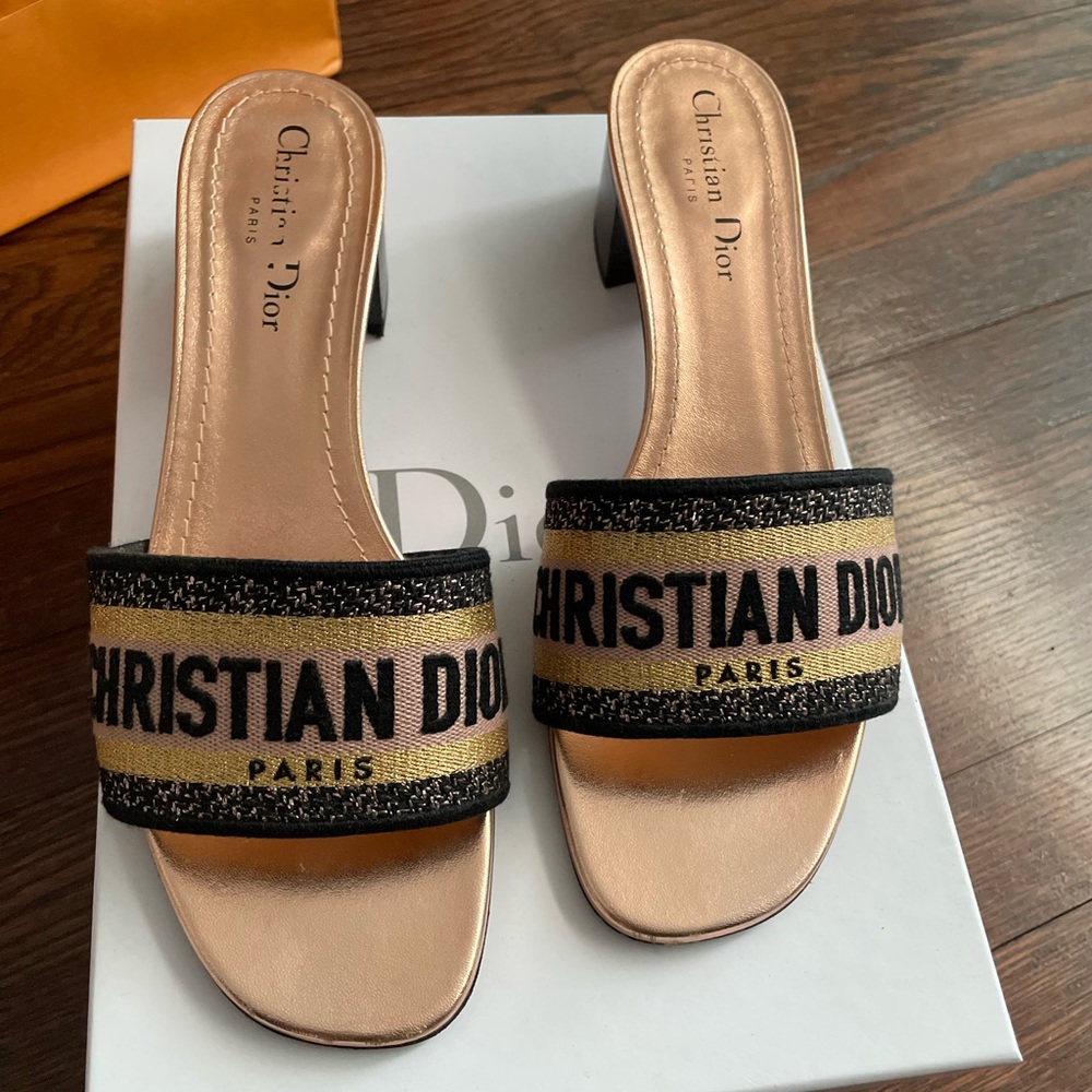 Christian Dior Dway Heel Slides Sandal Rose